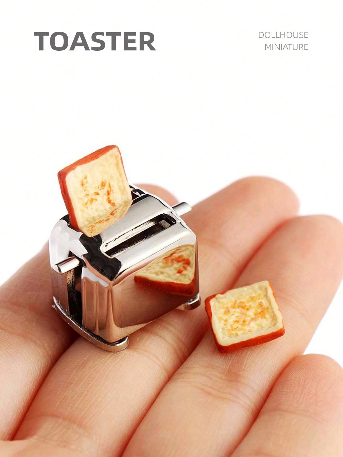 Kitchen Appliances Toys - 1:12 Dollhouse Miniature Toaster, Mini Simulation