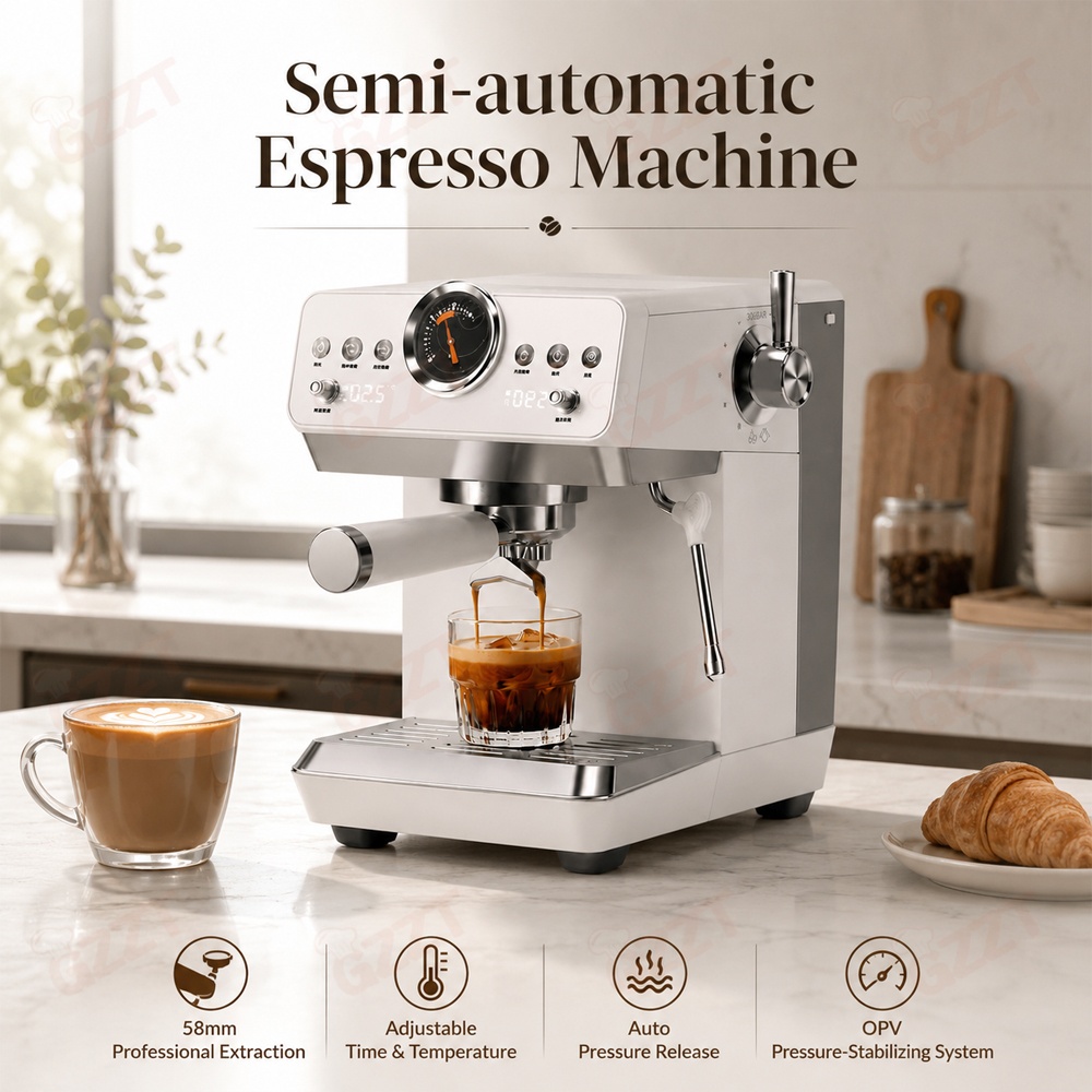 Espresso Machine Semi Auto - GZZT CM2250 Semi-Auto Espresso Coffee Machine
