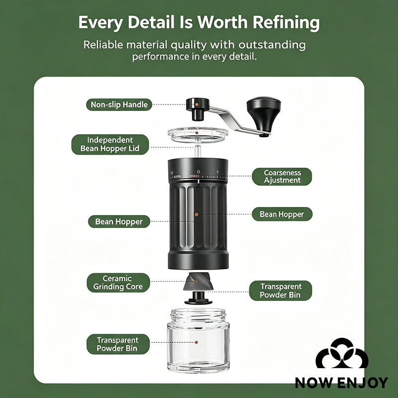 NOW ENJOY Manual Coffee Grinde - огляд і ціна Coffee Grinder Burr