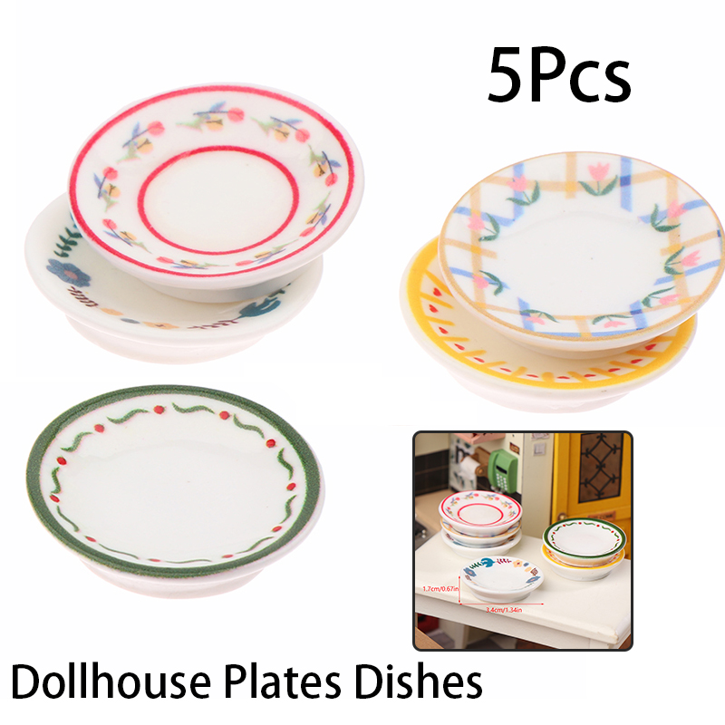5Pcs 1/12 Dollhouse Mini Plate - огляд і ціна Kitchen Appliances Store